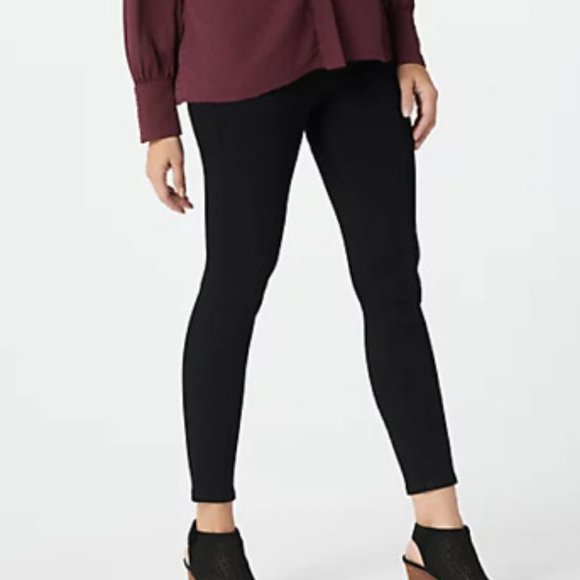 NWT - Women's Petite Silky Denim Ankle Skinny Jeans w/ Seam Detail - Black - Picture 1 of 5
